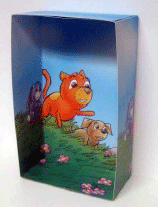 Cuddly Critters (tm): Shadowbox Greetings card