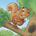 Cuddly Critters (tm) cute cartoon animal character: Scrappy Squirrel